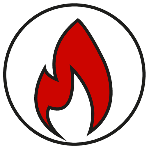 Logo Feuerwehrplan erstellen: rote Flamme, Zeichenbüro C. v. Rabenau